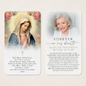 Virgin Mary In Loving Memory Sympathy Prayer Card (Devant & derrière)