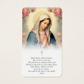 Virgin Mary In Loving Memory Sympathy Prayer Card (Devant)