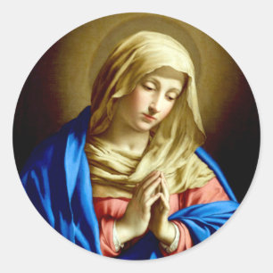 Virgin Mary in Prayer Ronde Sticker
