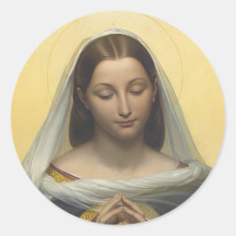 Virgin Mary In Prayer Round Sticker