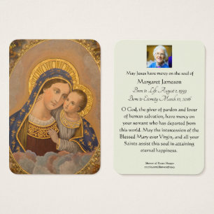 Virgin Mary Jesus Good Counsel Funeral Religious Visitekaartje
