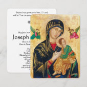 Virgin Mary katholieke begrafenis Memorial Heilige (Voorkant / Achterkant)