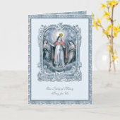 Virgin Mary  katholieke Blue Angels Kaart (Gele Bloem)