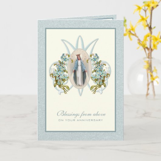 Virgin Mary Mariage Anniversaire Carte religieuse (Fleur jaune)