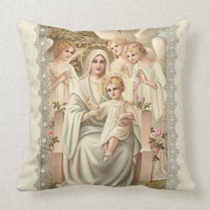 "VIRGIN MARY MET ANGELS EN BABY JESUS KUSSEN