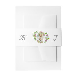Virgin Mary Monogrammed Invitation Belly Band Uitnodigingen Wikkel