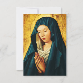 Virgin Mary Odigitria Premium Byzantine Holy Card Bedankkaart