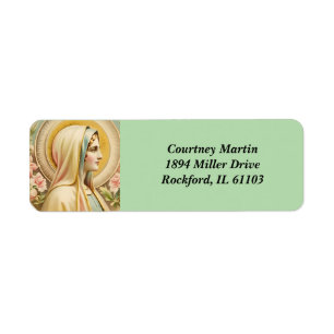 Virgin Mary Retour Adreslabels Etiket