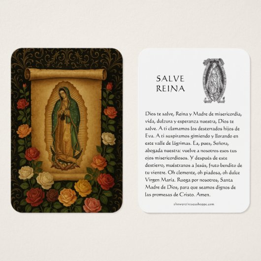 Virgin Mary Salve Reina Spanish Prayer Holy Card (Devant & derrière)