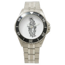Virgin Mary silver watch