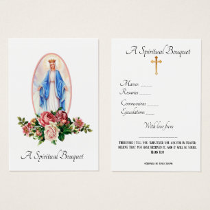 Virgin Mary Spirituele Bouquet Prayer Heilige Kaar Visitekaartje