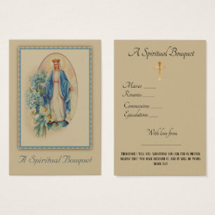 Virgin Mary Spirituele Bouquet Prayer Heilige Kaar Visitekaartje