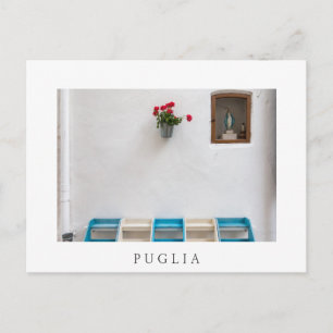 Virgin Mary street altar in Puglia white briefkaar Briefkaart