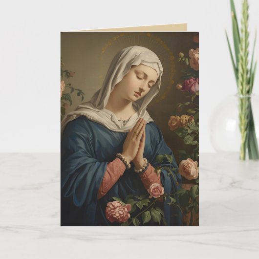 VIrgin Mary Sympathy Gevouwen Wenskaart Kaart (Voorkant)
