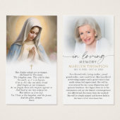 Virgin Mary The Lord's Prayer Sympathy Card (Devant & derrière)