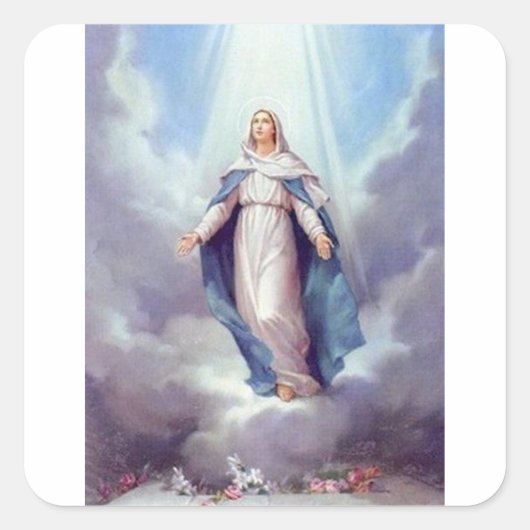 Virgin Mary Vierkante Sticker (Voorkant)