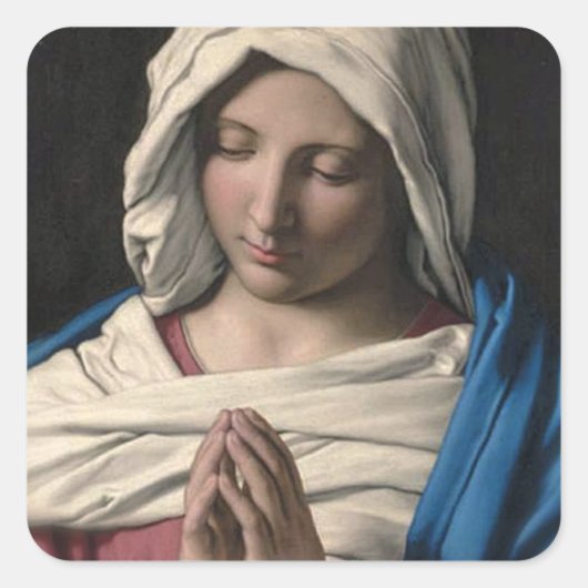 Virgin Mary/Virgen Maria Vierkante Sticker (Voorkant)