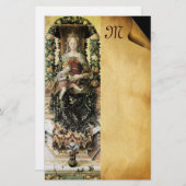 VIRGIN MET CHILD Parchment Monogram Briefpapier (Voorkant / Achterkant)