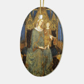 VIRGIN MET KIND, Blauwe Sapphire Keramisch Ornament (Links)