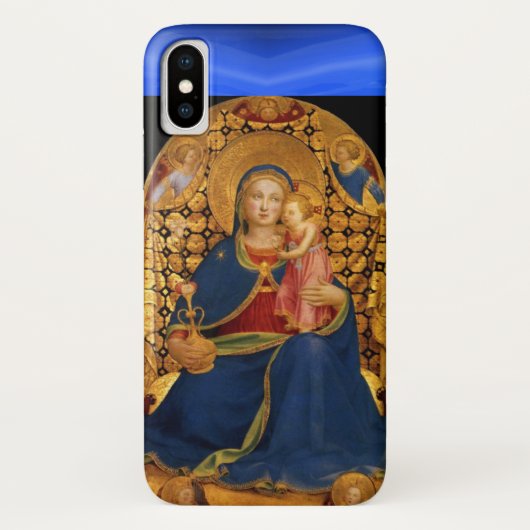 VIRGIN MET KIND EN ANGELS, blauw saffier Case-Mate iPhone Case (Achterkant)