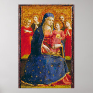 VIRGIN MET KIND EN ANGELS Fra Angelico Poster