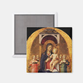 VIRGIN MET KIND EN ANGELS MAGNEET (Voorkant / Achterkant)