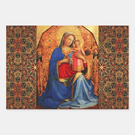 VIRGIN MET KIND EN ANGELS, SAINTS Fra Angelico Inpakpapier Vel (Voorkant 3)