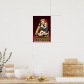 VIRGIN MET KIND, Rode Kerstmis Poster (Keuken)