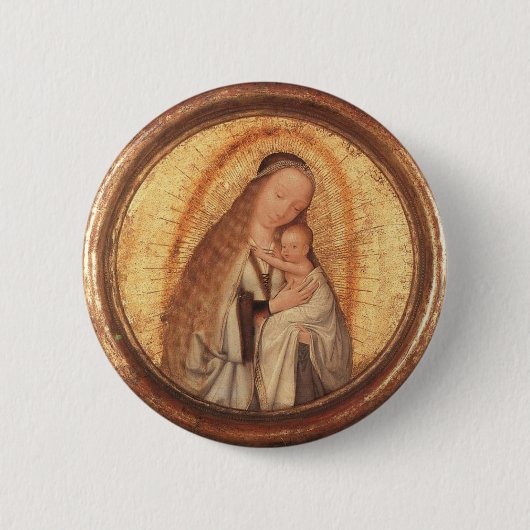 VIRGIN MET KIND RONDE BUTTON 5,7 CM (Voorkant)