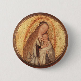 VIRGIN MET KIND RONDE BUTTON 5,7 CM
