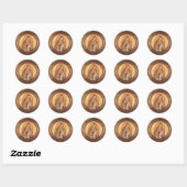 VIRGIN MET KIND RONDE STICKER (Vel)