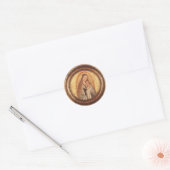 VIRGIN MET KIND RONDE STICKER (Envelop)