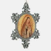 VIRGIN MET KIND TIN SNEEUWVLOK ORNAMENT (Links)