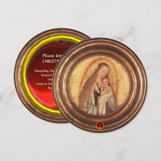 VIRGIN MET KINDERDAAD Red Ruby Kaart (Voorkant / Achterkant)