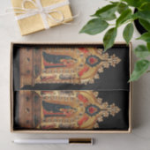 VIRGIN MET KINDEREN EN ANGELS GOLD SACRED ART ICON TISSUEPAPIER (Geschenk)