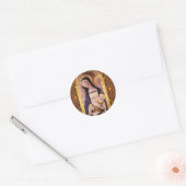 VIRGIN MET KINDEREN EN ZINES, MET Neroccio, Kerstm Ronde Sticker (Envelop)