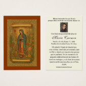 Virgin Mexico Guadalupe - Spaans Funeral Prayer Visitekaartje (Voorkant /achterkant)