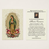 Virgin Mexico Guadalupe - Spaans Funeral Prayer Visitekaartje (Voorkant /achterkant)