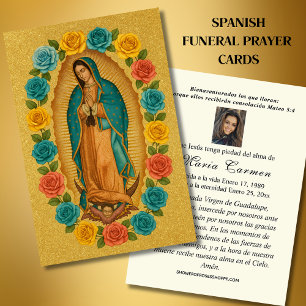 Virgin Mexico Guadalupe - Spaans Funeral Prayer Visitekaartje
