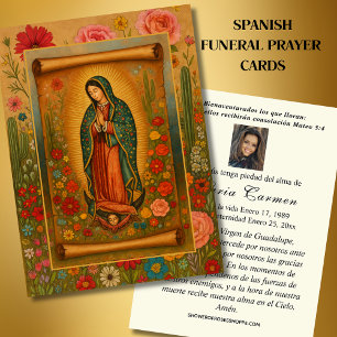 Virgin Mexico Guadalupe - Spaans Funeral Prayer Visitekaartje