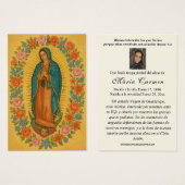 Virgin Mexico Guadalupe - Spaans Funeral Prayer Visitekaartje (Voorkant /achterkant)