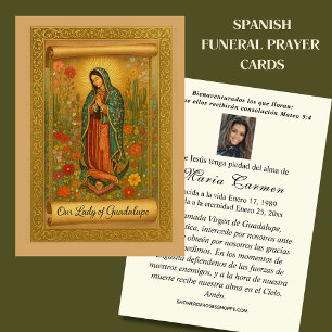 Virgin Mexico Guadalupe Spaanse begrafenis Memoria Visitekaartje