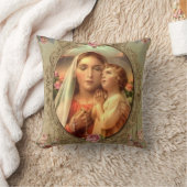 Virgin Moeder Mary Baby Jesus Rosary Rozen Kussen (Deken)