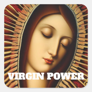 VIRGIN POWER VIERKANTE STICKER