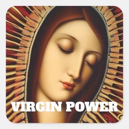 VIRGIN POWER VIERKANTE STICKER (Voorkant)