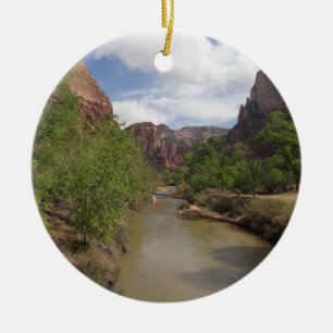 Virgin River in de lente in het Nationaal Park Zio Keramisch Ornament