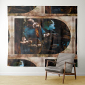 Virgin van de Rocks door Leonardo da Vinci Wandkleed (In Situ (horizontaal))