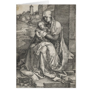 Virgin Zitting door een muur van Albrecht Durer