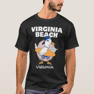 VIRGINA BEACH Surfen  Zeemeeuw Retro T-shirt