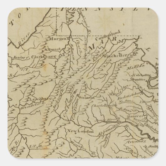 Virginia 12 vierkante sticker (Voorkant)